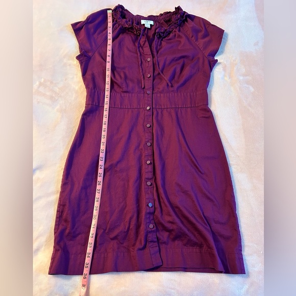 Ann Taylor Loft purple/plum button up cotton dress size 12 - Picture 9 of 9